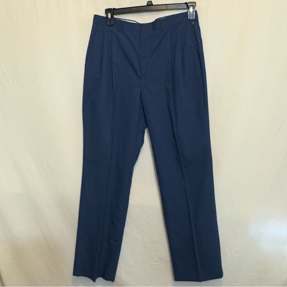 B-179 Men’s Unbranded Blue Pleated Dress Pants Size 34x32